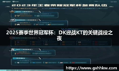 2025赛季世界冠军杯：DK迎战KT的关键战役之夜